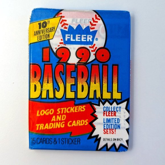 10th Anniversary Edition Fleer 1990 Baseball MLB Logo Stickers and Trading Cards - Picture 1 of 2